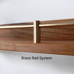 Floating Wall Shelves, Brass Gallery Rail Shelf, Custom Size Shelves image 7