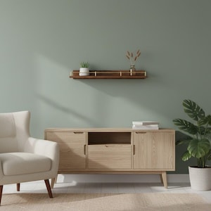 Floating Wall Shelves, Brass Gallery Rail Shelf, Custom Size Shelves image 16
