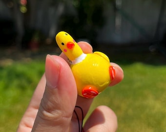 Handmade Silly Netty Duck Phone Clay Charm | Water Bottle | Keychain | Bag Charm