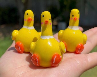 Handmade Clay Duck Figurine | Desk Decor, Netty Duck