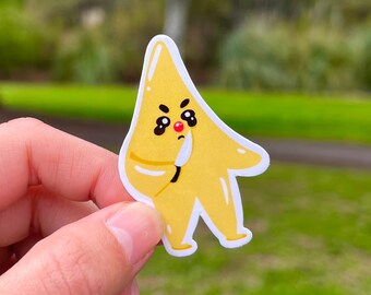 Handmade Sticker Angry Yellow Star | Laptop Decal | Water Bottle Sticker