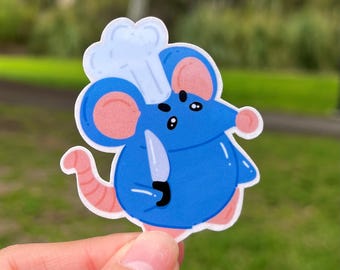 Handmade Sticker Angry Rat Chef | Laptop Decal | Water Bottle Sticker