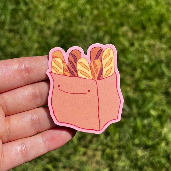 Smiling Bag of Baguettes Sticker