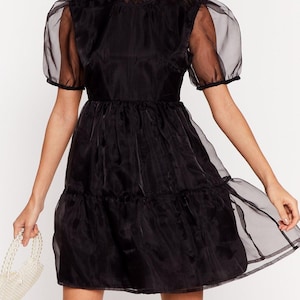 Organza mini Dress/Short Cocktail Dress /Party Dresses For women / Sheer Organza Dress