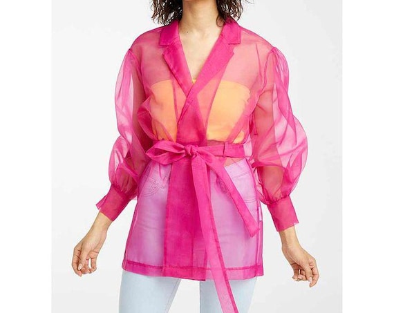 Sobreposição de jaqueta de organza clássica Jaqueta