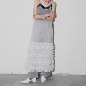 Tiered layers of tulle and organza Cami dress ,See Through Dress, Sheer Overlay  Dress,Beach,Festival Dress,Futuristic,Cocktail Party dress