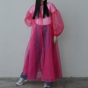 Organza Long Midi Dress Cover up/Cover Up Dress/Organza Jacket For Women/Overlay Dress/Beach cover up/overlay Dress For women