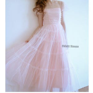 Pink fairy layered mesh dress/Tulle Princess Dress/Sheer Dress/Beach Dress/Dance Festival Dress/High Fashion Dress/Futuristic/Birthday Dress