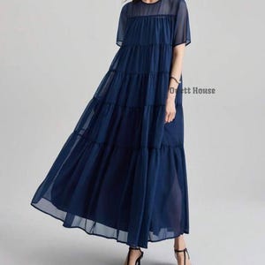 Organza Langes Cover up / Organza Gestuftes Layer Maxi Kleid / Brautjungfer Kleid / Organza Langes Maxi Kleid / Schiere Overlay Kleid / Gast Outfit