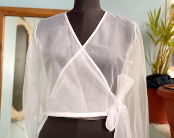 Braut Wickeljacke aus Organza | bedecken für Bräute | Brautschal aus Organza | minimalistische Hochzeits Accessoires |Brautkleid Topper