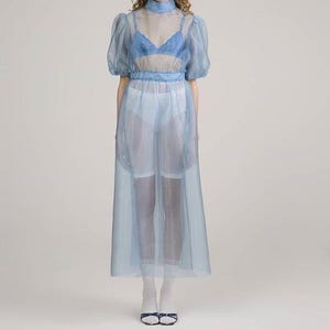 Sheer Classic Organza Jacket Overlay. Transparent Jacket. organza Trench Coat .Wedding dress Overcoat .Sheer Organza Overcoat Blouse