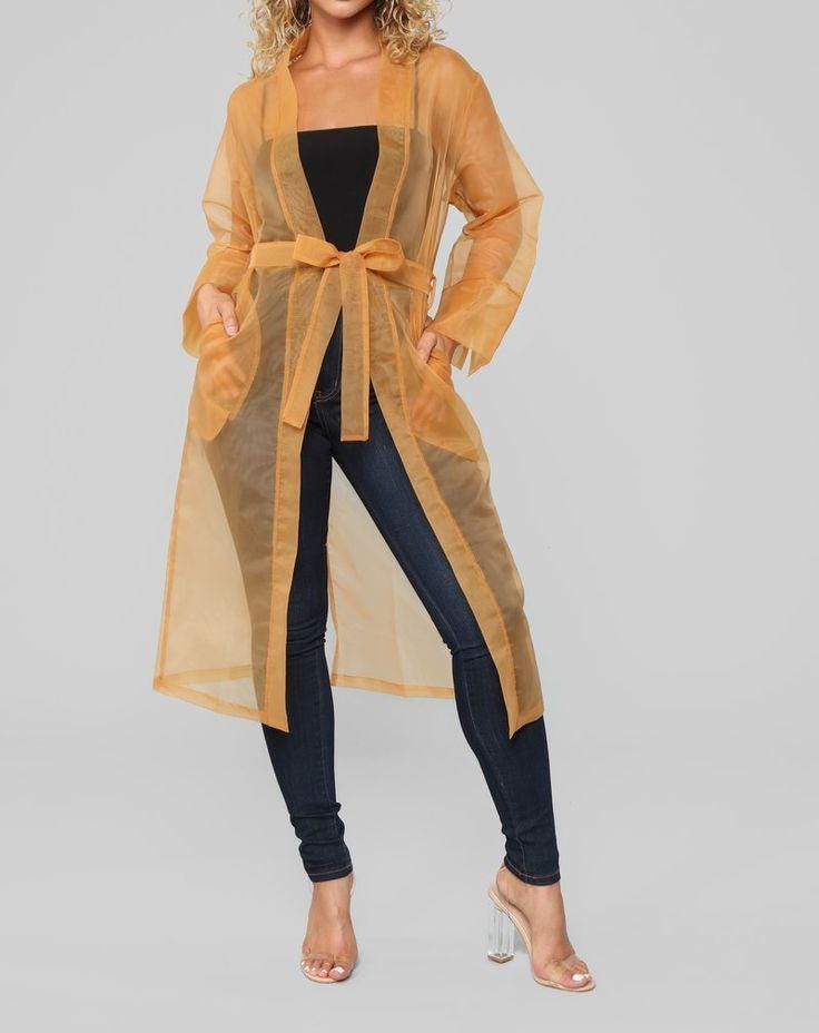 Sheer Classic Organza Jacket Overlay. Transparent Jacket. organza Trench Coat .Wedding dress Overcoat .Sheer Organza Overcoat Blouse