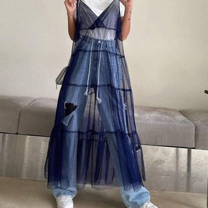 Mesh Tulle Dress,See Through Dress,Sheer Dress, Beach Dress,Bikini Cover Up Dress,Festival Dress, High Fashion Dress, Futuristic, Cocktail