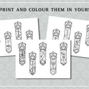 Printable Dungeons and Dragons D20 Class Bookmarks | Coloured and Non ...