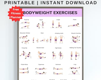 Bodyweight Workout Chart, Bodyweight Übungs Chart, Bodyweight Übung Poster, Bodyweight Übungen, Workout Chart, Bodyweight Chart, Art