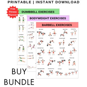 Workout Chart,  Workout Poster, Workout Poster For Home Gym, Workout Exercise Chart, Printable Workout Chart, Fitness Planner, Fitness Chart