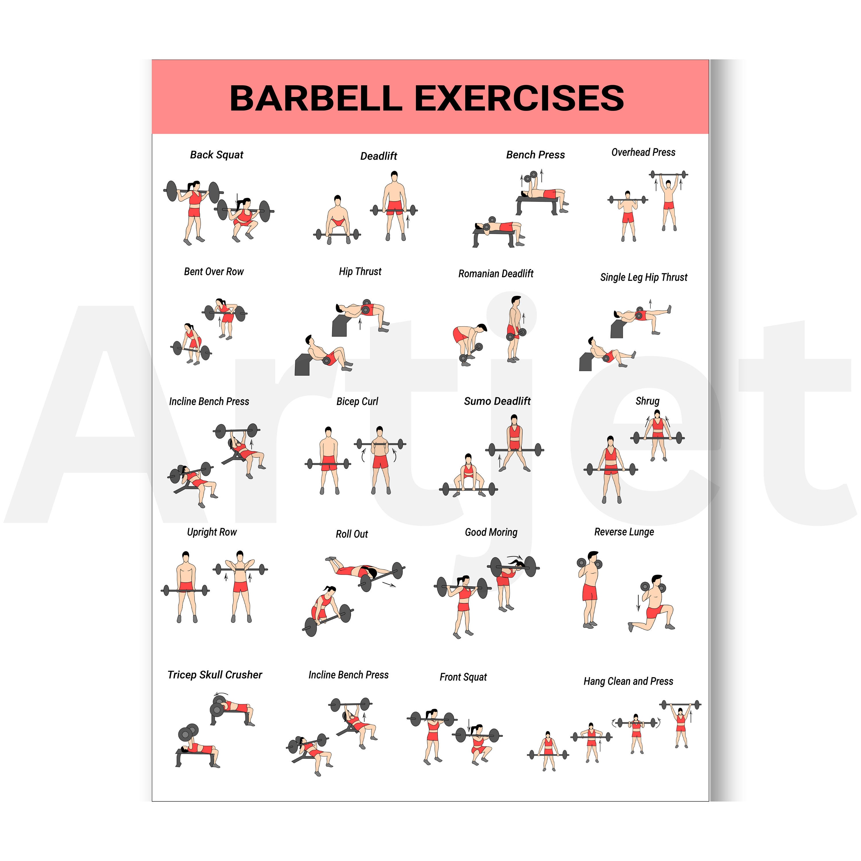 Barbell Workout Barbell Workout Chart Barbell Exercises Barbell