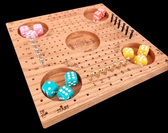 Original 4 in 1 Würfel- und Zapfenspiel - CLPR - Quick Party Games