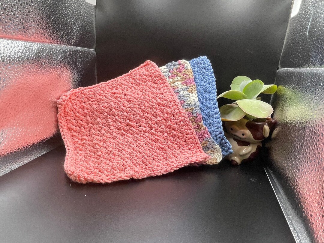 Crochet Dishcloth, Rustic Elegance Handcrafted Farmhouse Dishcloth Set