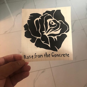 Matte Black Permanent Vinyl  Rose Symbol  Sticker For Car, Mug, Window,  Binder, Smooth Surface