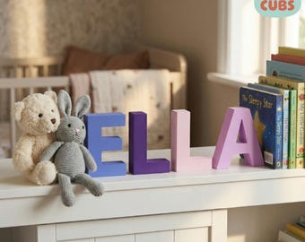 Custom 12cm 3D Letter Name Sign | Children's Nursery Decor | Personalised Bedroom Wall Art