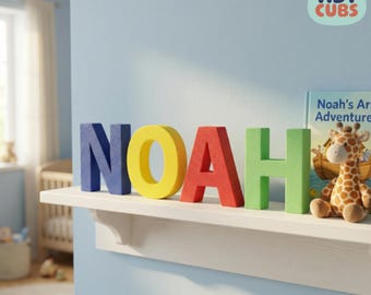 Custom 12cm 3D Letter Name Sign | Children's Nursery Decor | Personalised Bedroom Wall Art