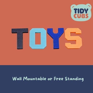 Custom 12cm Building Brick Letter Name Sign - Personalized Kids Room Decor Free Standing Name Display for Nursery Compatible with Brick Toys image 8