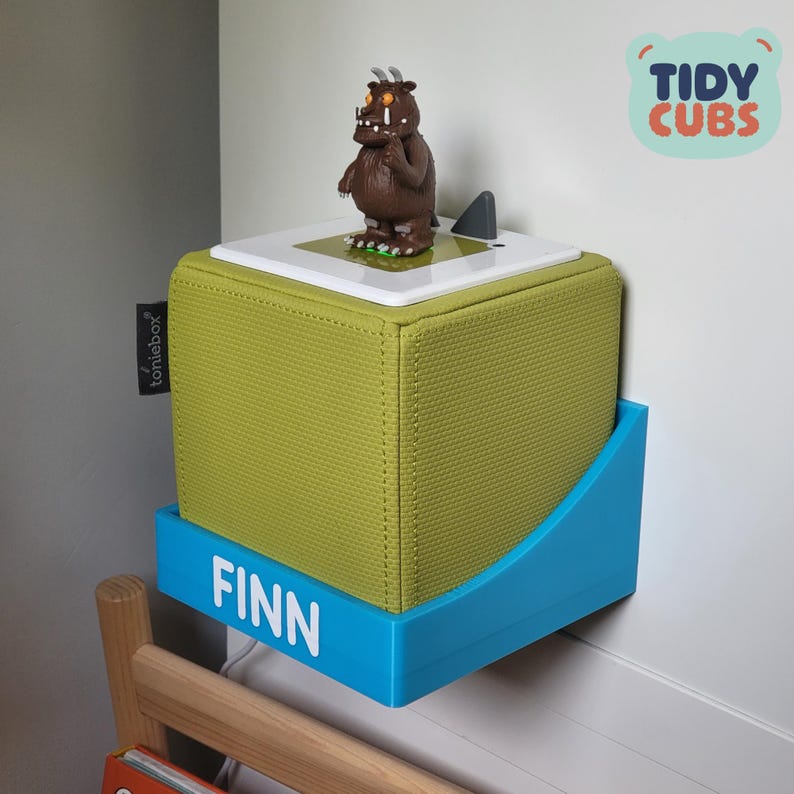 Toniebox wall mount charging station dock for toniebox personalised toy shelf kids room decor nursery storage tonie shelf wall decor mounted