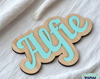 Custom wood acrylic name sign | Boho name sign | Boy Name Sign | Above crib sign | Layered Name Sign