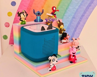 Large Rainbow TonieBox 2 Docking Station figure shelf Tonie holder Toniesbox stand kids room decor nursery toy storage  organiser shelves