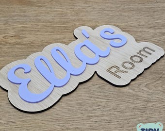 Personalised Girls Bedroom Name Sign Wooden Nursery Sign Custom Nameplate Name Plaque Child Door Decoration Acrylic Letter Design Baby Room