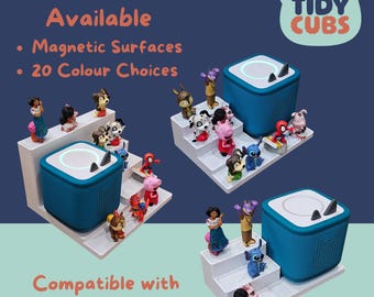 Estación de acoplamiento y organizador TonieBox 2 personalizado: decoración para habitación infantil, almacenamiento de juguetes, figuras Tonie Box, exhibición de guardería, regalo para dormitorio infantil.