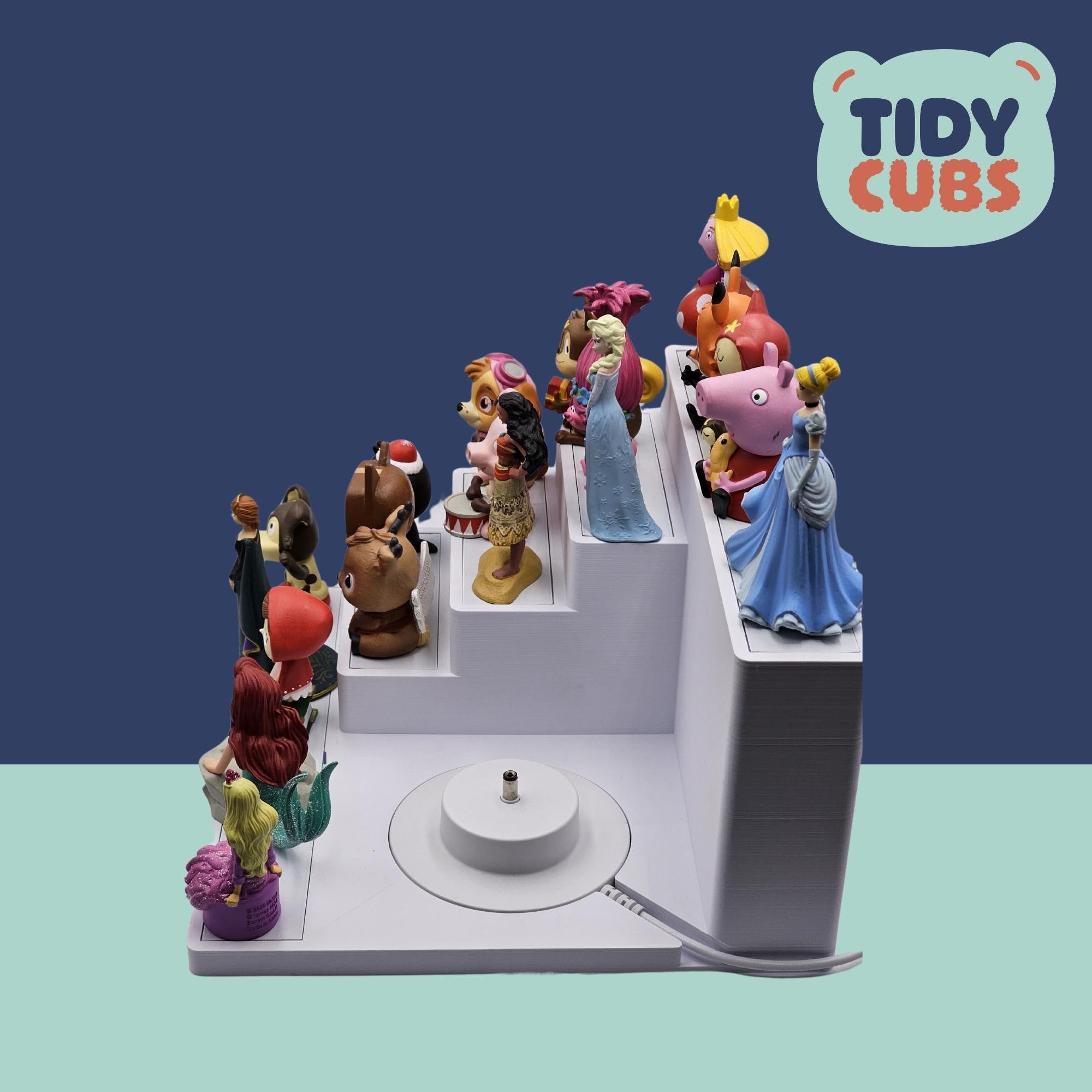 Generisch Étagère/station d'accueil pour votre boîte audio, rangement de figurines pour l'ordre et une vue d'ensemble dans la chambre d'enfant, support avec bande magnétique (rouge