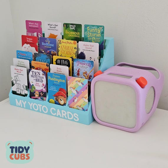 Yoto Card Storage Stand for Audio Cards Display - Personalised Organizer & Kids Toy Accessory Holder gift for Children Nursery Decor