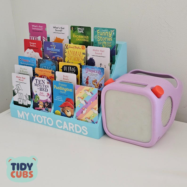 Yoto Card Storage Stand for Audio Cards Display - Personalised Organizer & Kids Toy Accessory Holder gift for Children Nursery Decor