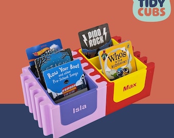 Personalized Yoto Card Storage Holder for Kids, Custom Organiser Box, Montessori Toddler Audio Card Stand, Nursery Room Decor