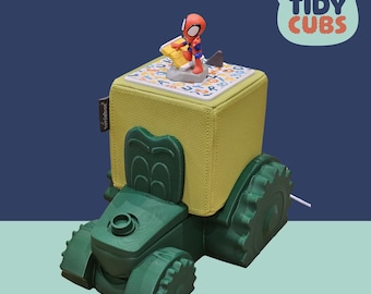 TonieBox Stazione di aggancio per trattore Porta-figure Tonie Supporto Toniebox Decorazione per cameretta dei bambini Contenitore per giocattoli per cameretta Organizzatore per Tonie