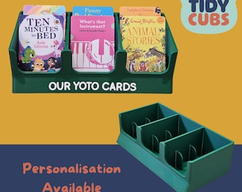 Yoto Card Storage Organizer - Personalised Triple Pot Holder for Audio Cards Display Custom Container