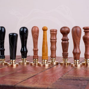 Lang houten handvat voor lakzegelstempel • Vintage • Huwelijkscadeau • Hout • Handgemaakt • Wassmelten • Lakzegelstempel • Lakzegel • Zwart • Walnoot