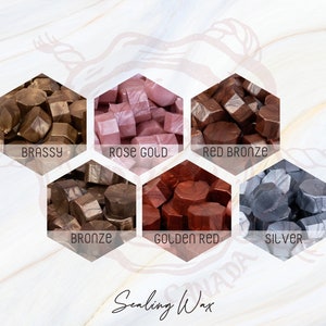 Metallic Tone2 Sealing Wax Beads • Mail • Gifts • Vintage • Brass • Wedding Invitation • Beads • Wax melts • Rose gold • Silver • Metal