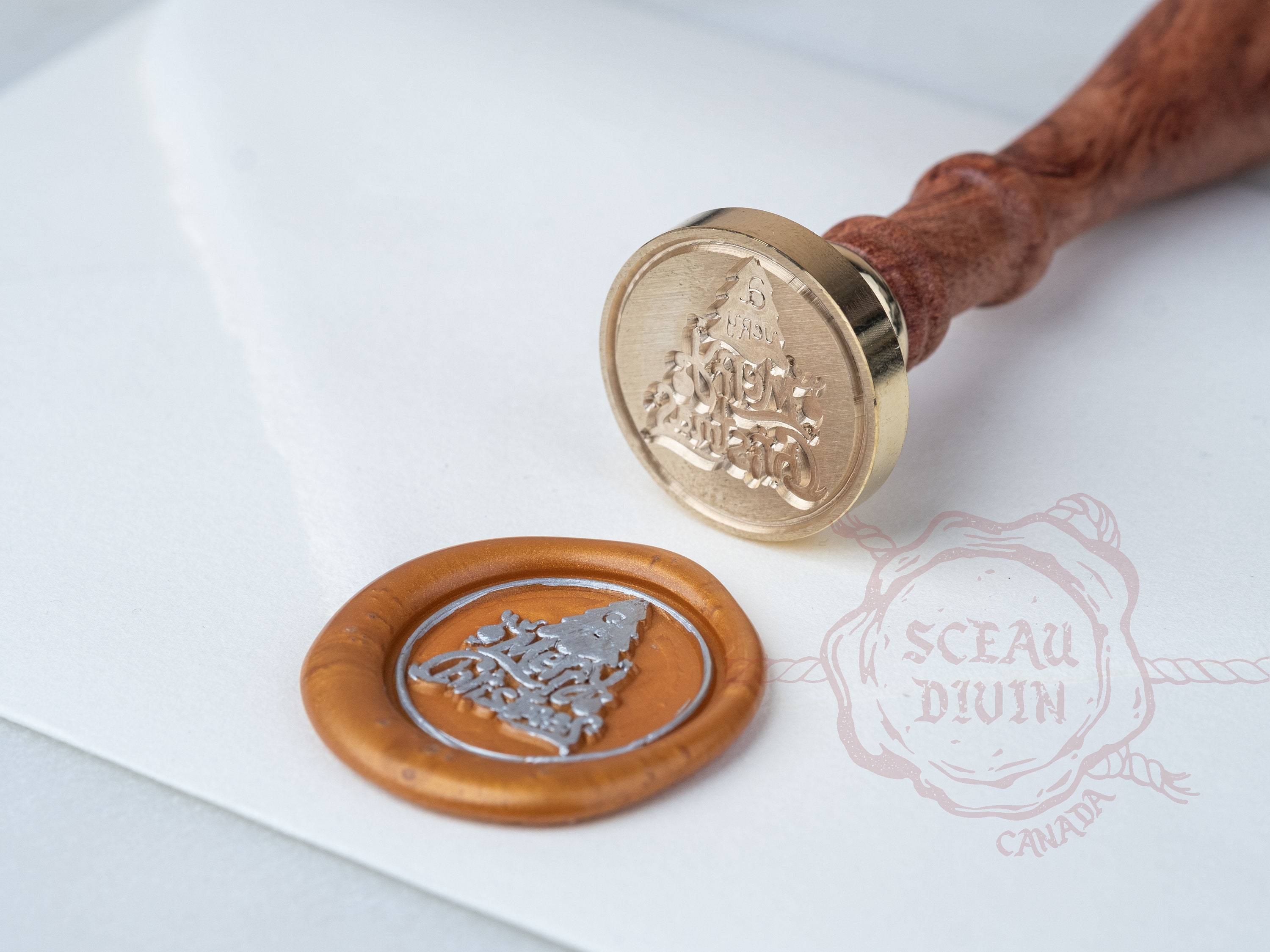 Christmas Tree Wax Seal Stamp • Wood • Wedding •Hanndmade • Wax melts • Cottagecore • Wax seal stamp • Wax seal • Stamp • Wood • Copper