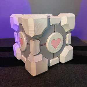 Large Portal 1 & 2 Inspired Companion Cube Replica 3D Printed