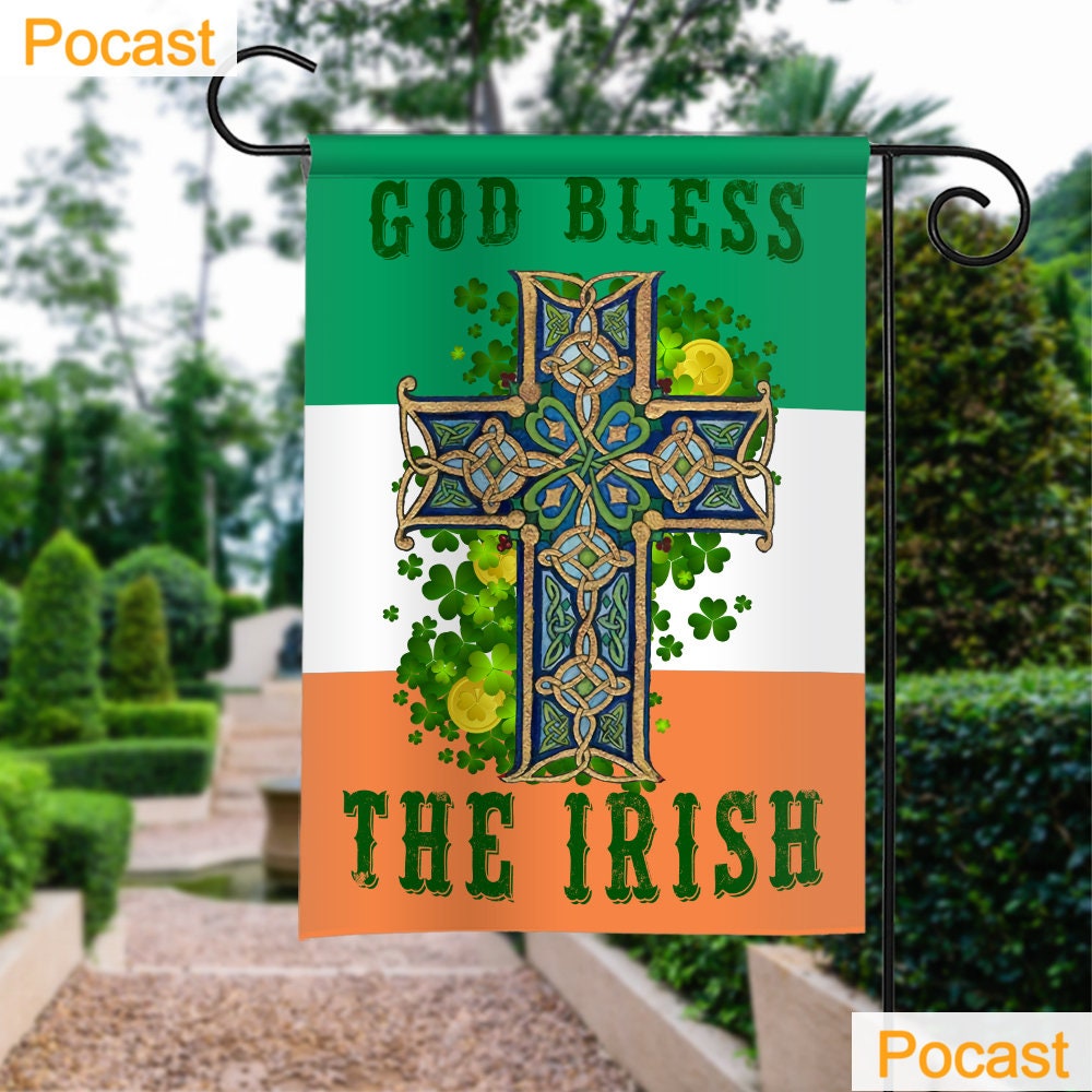 Discover Irish Blessing Flag, Celtic Cross Flag, Irish Gift, Happy St. Patrick's Day Flag, Saint Patrick's Day Flag, Lucky Shamrock Flag