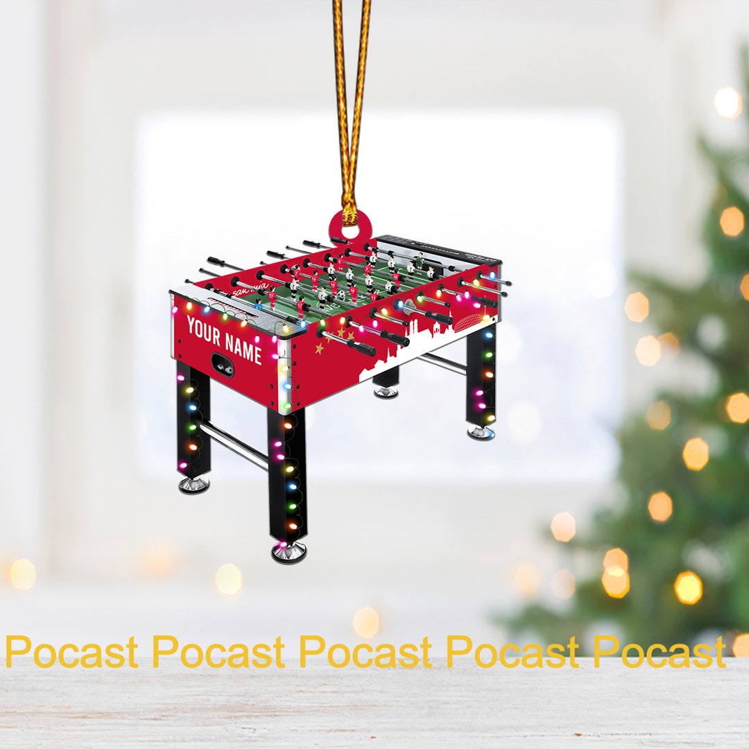 Foosball Table Game Xmas Ornament, Football Toy Christmas Ornament Decor, Foosball Hanging