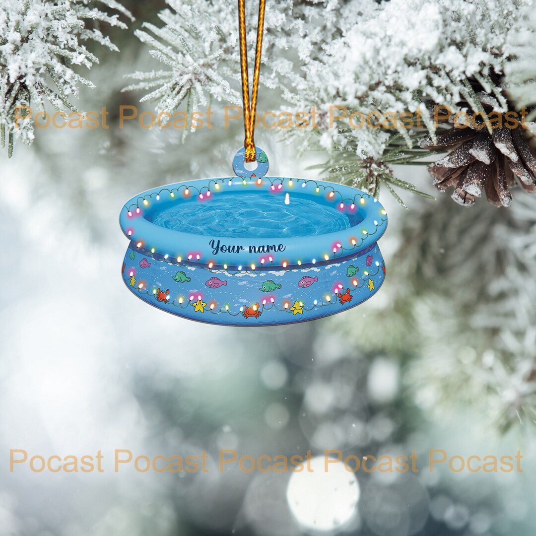 Swimming Pool Child Inflatable Bathtub Christmas Ornament, Floating Pool Christmas Tree