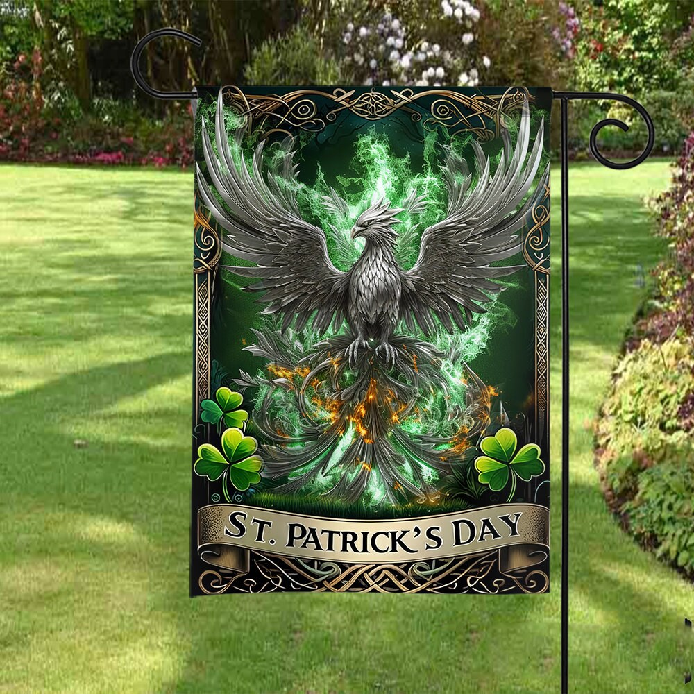 Discover Phoenix St Patricks Garden Flag, The Irish Phoenix St. Patricks Day Flag, Happy St Patricks Day Garden Flag