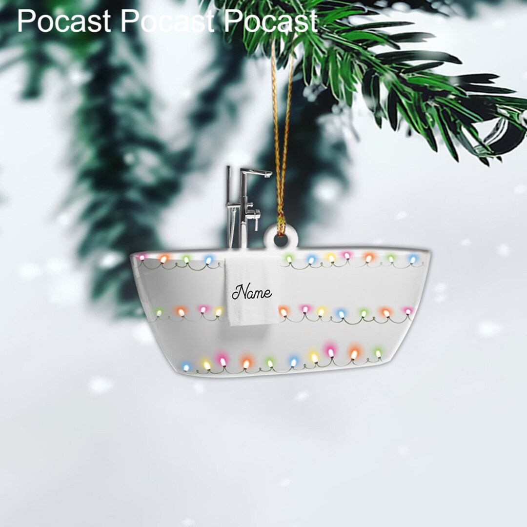 Bathtub Christmas Light Ornament, Christmas Tree Decor, Loved Bathtub