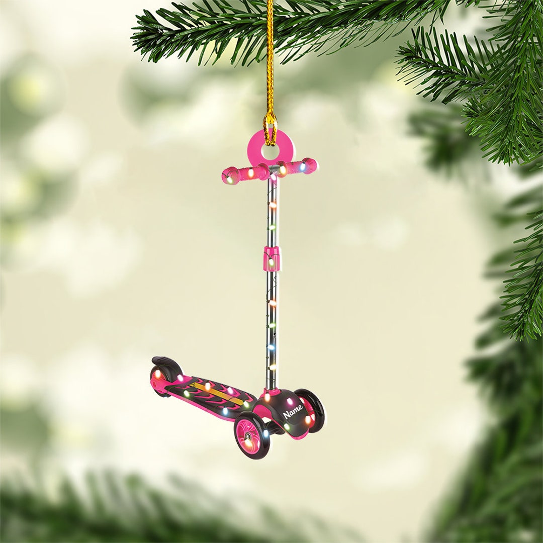 Scooter Christmas Light Ornament, Christmas Tree Decor, Loved Scooter