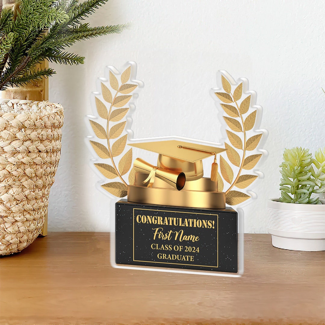 Personalized Graduation Acrylic Plaque, Class of 2024 Acrylic Keepsake ...