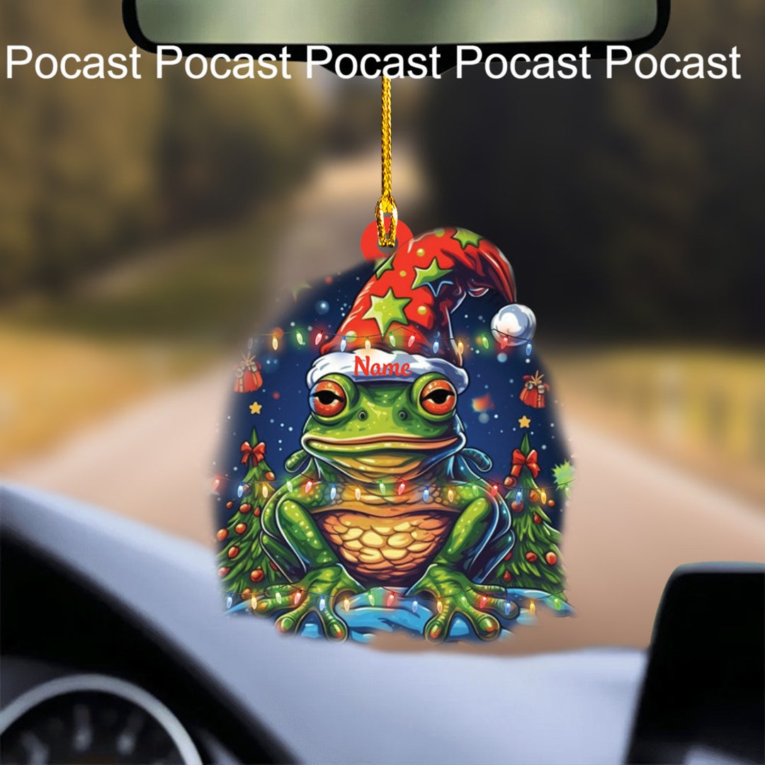 Personalized Frog Christmas Hanging Ornament, Frog Flopping Ornament